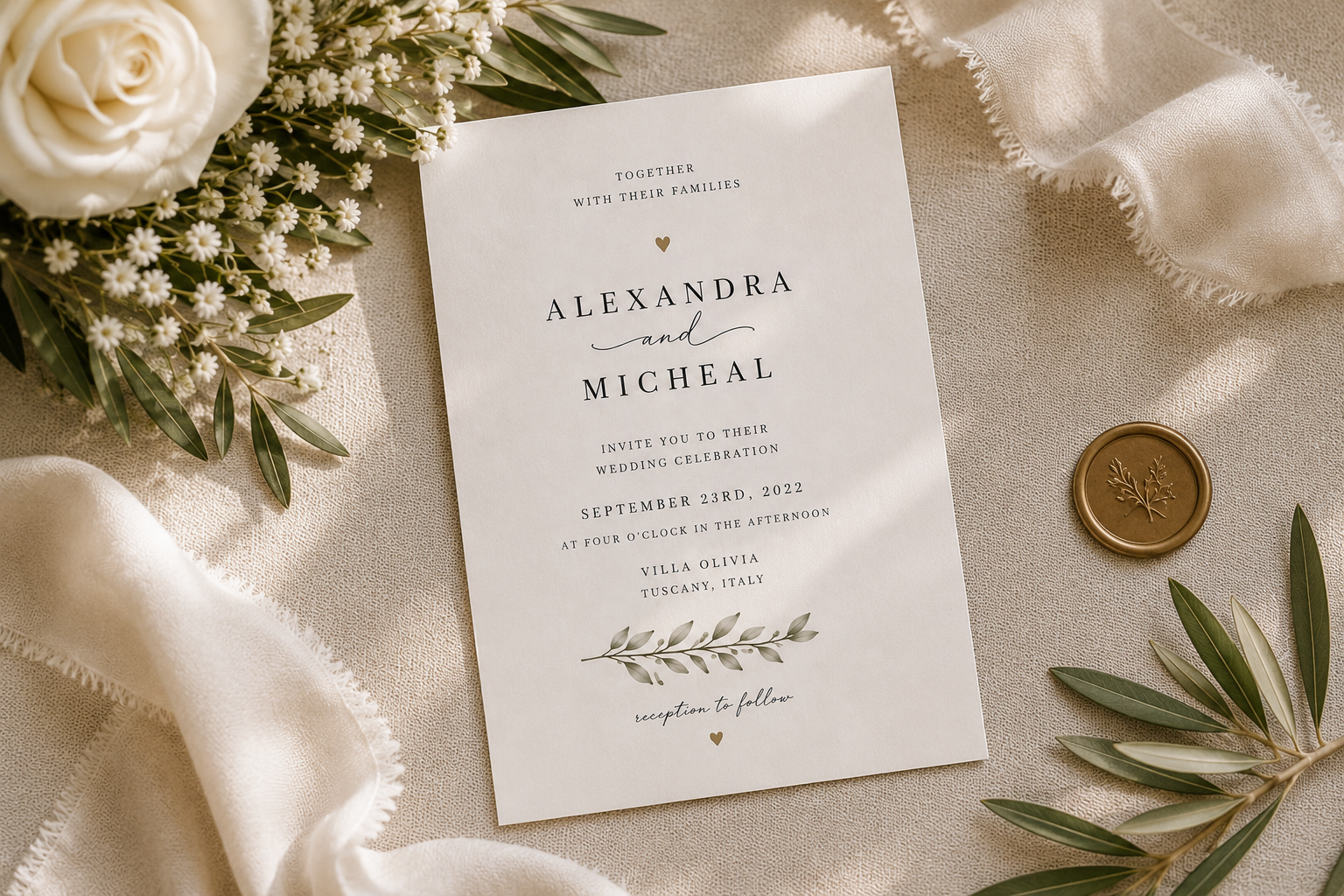 Hochzeitseinladung als stilistische Inspiration
